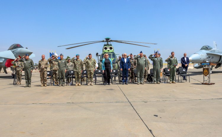 Ceremonie  de certificare a detașamentului Forțelor Aeriene Finlandeze, aflat în România pentru a executa misiuni de Poliție Aeriană Întărită sub comandă NATO.